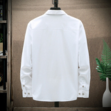 大码印花风衬衫男夏秋青年长袖衬衫/2122p50，男装衬衫，电商A012