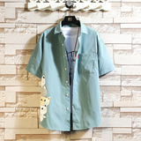 夏新款男大码打底衫宽松短袖T恤百搭印花体恤/7215p30，男装T恤，电商A012