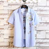 春季新款短袖衬衫休闲青年衬衣QT5030/7017p45，男装T恤，电商A012