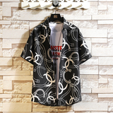 夏新款男大码打底衫宽松短袖T恤百搭印花体恤p27，男装T恤，电商A012