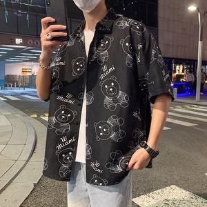 夏新款男大码短袖打底衫宽松T恤百搭印花体恤/7103p35图片
