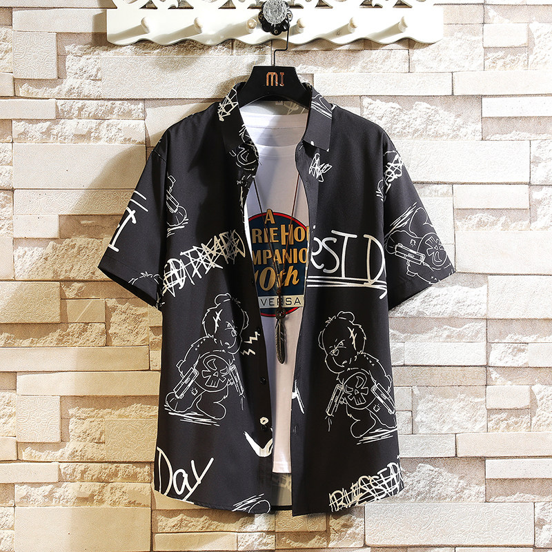 夏新款男大码打底衫宽松短袖T恤百搭印花体恤/7110p35，男装T恤，电商A012