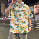 夏新款男大码宽松短袖T恤百搭印花体恤打底衫/7102p35，男装T恤，电商A012