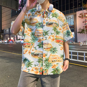 夏新款男大码宽松短袖T恤百搭印花体恤打底衫/7102p35图片