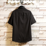 大码印花风衬衫男夏新款青年短袖衬衫/D7053p35，男装T恤，电商A012