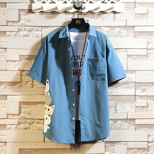 夏新款男大码打底衫宽松短袖T恤百搭印花体恤/7215p30，男装T恤，电商A012