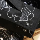 秋季青少年长袖休闲宽松外套大码印花衬衫T恤衬衣/2203P40，男装T恤，电商A012