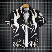 潮牌日系痞帅开衫 2025花衬衫 衬衣男款 宽松休闲短袖 外套 男夏季