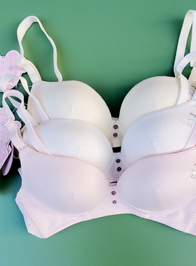 粉愿63816三阶段少女文胸纯棉薄款无钢圈内衣定型高中生初中全棉