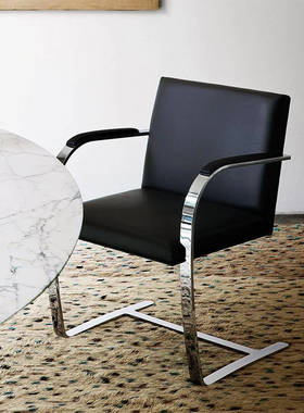 Brno Chair不锈钢真皮电脑椅家用办公椅弓形布鲁诺设计师家具