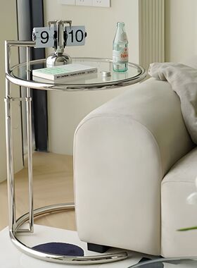 Eileen Gray coffee table升降茶几不锈钢中古复古可调节圆形极简