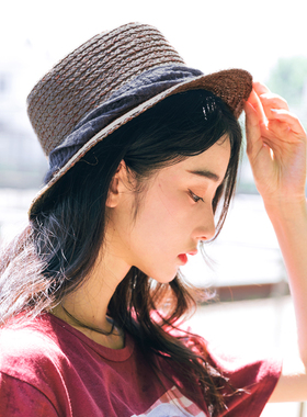 新品特价夏天百搭小檐韩版度假拉菲草帽女夏遮阳防晒日系小清新