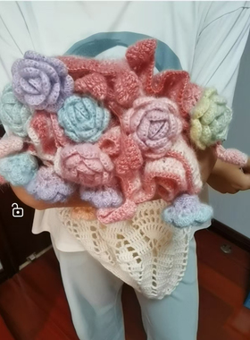 定制 手工钩织 花朵披肩 披风