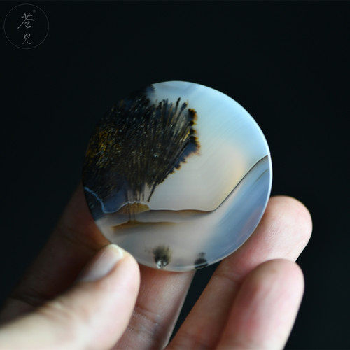 海玉髓 画面石《芦苇荡》奇石 趣石 雅石 陈设清玩