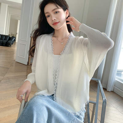 松驰流苏蝙蝠袖外搭开衫春夏薄款