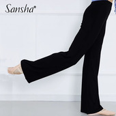 飘逸古典舞蹈裤 法国三沙现代舞练功裤 直筒宽松阔腿裤 女形体跳舞服