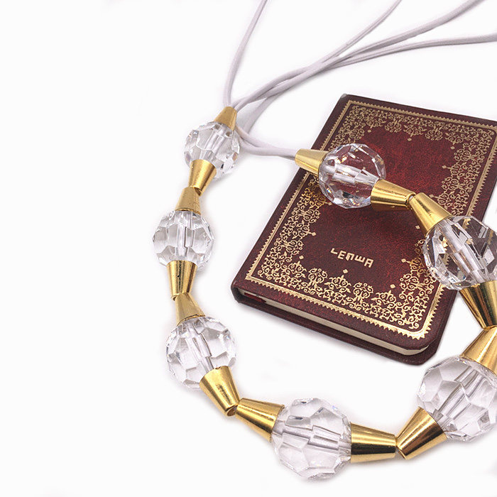 白色水晶窗帘绑带装饰配件饰品INS简约现代风格窗饰扎带绑绳一对