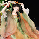 衫 山遲 青隱 漢服芙蓉花唐制風顯瘦齊胸襦裙大袖 少女春夏套披帛