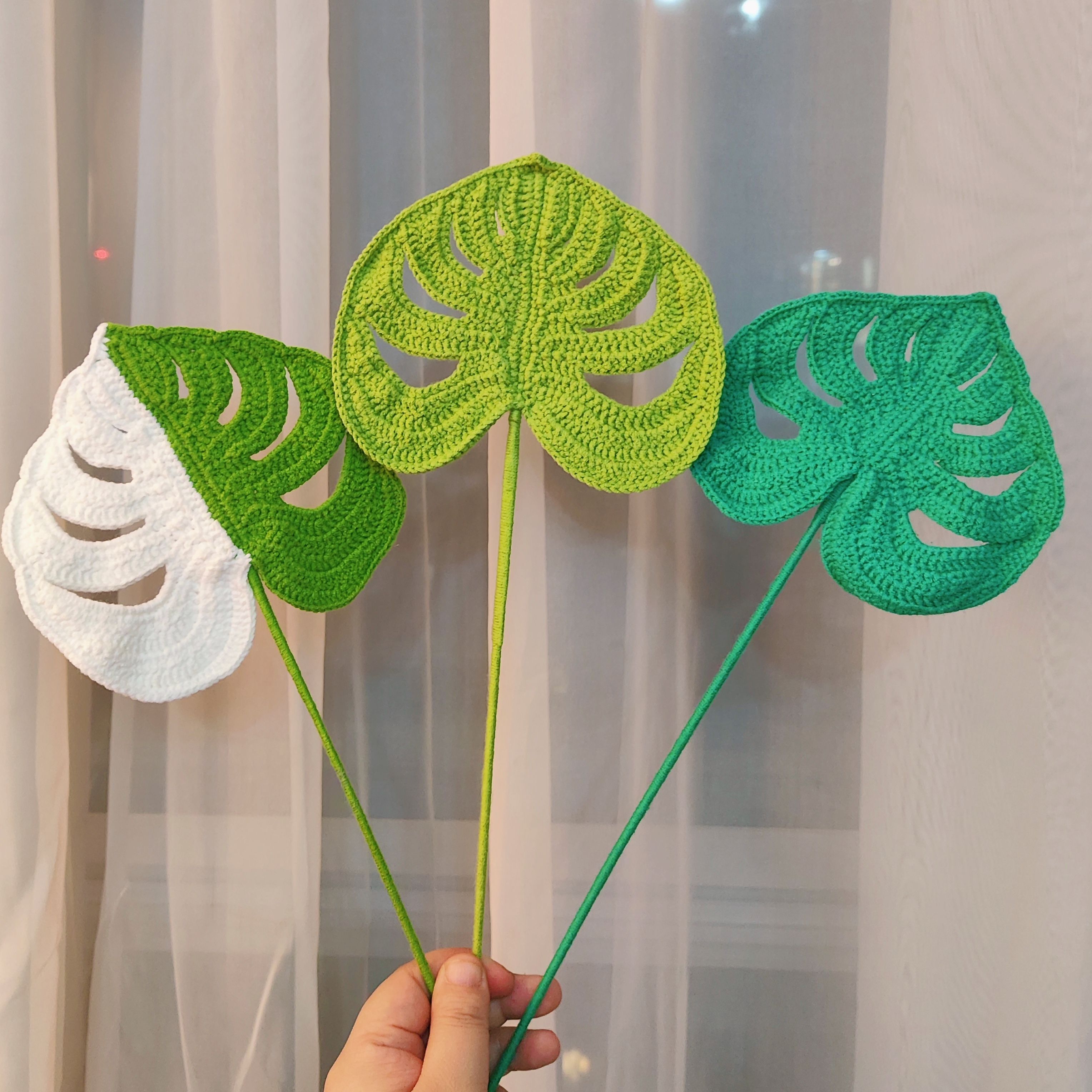 手工毛線葉子勾編葉子成品