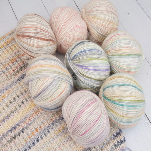 Filofilu彩若秋冬新品精梳喷毛段染棉毛线手工diy围巾毛衣花式纱