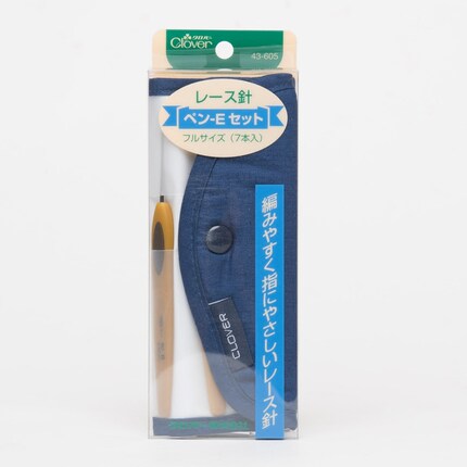 日本进口Clover可乐编织工具43-605蕾丝钩针笔式经典极细钩针
