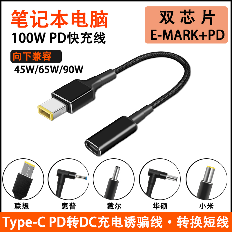 笔记本电脑PD100W快充转换线