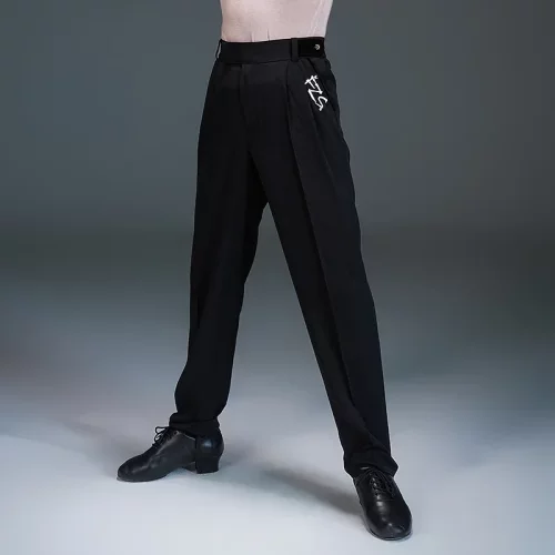 FZS DANCE男童拉丁服舞蹈裤子黑色拉丁长裤男款跳舞训练服西裤