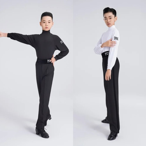FZS DANCE拉丁舞上衣男款拉丁服舞蹈训练服男童拉丁练功服表演男