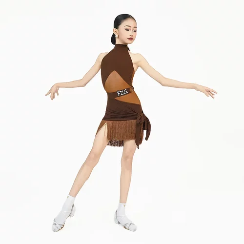 FZS DANCE女童拉丁服女款夏季新款舞蹈训练服表演跳舞练功服L329