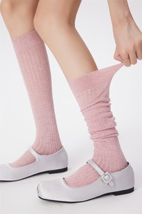 时尚 欧美杂志同款 薄款 网眼透气 及膝袜小腿袜中筒袜 春夏新款