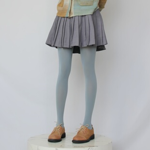 袜小清新淡绿色豆绿色浅绿灰色彩色丝袜打底袜 连裤 灰绿色春季 薄款