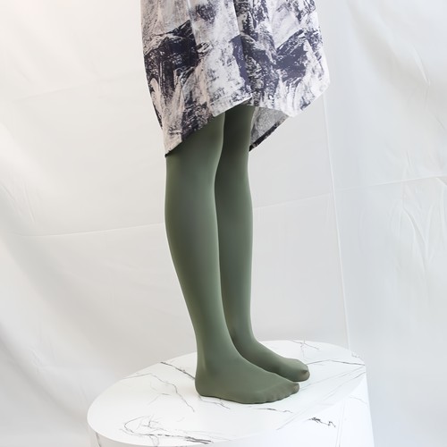 春秋薄款水墨绿军绿色丝袜连裤袜