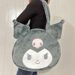 日系可爱毛绒超大容量单肩包卡通软妹子动漫手提包女生妈咪收纳包