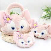 新款 小狐狸贝儿包包毛绒斜挎包可爱卡通零钱包儿童女生手提大脸包