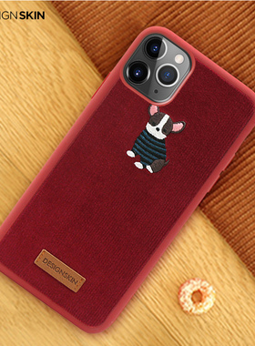 DESIGN SKIN灯芯绒苹果11手机壳iphonex刺绣pro圣诞xs max红色8p