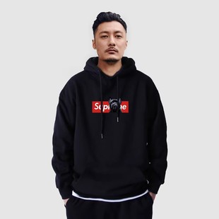 香港正品潮牌秋冬新款小狗狗头上衣男女休闲纯棉加绒连帽卫衣外套