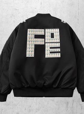香港正品潮牌FOE字母飞行棒球服休闲男女款加厚棉衣棉服夹克外套