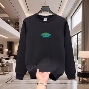 香港正品潮牌秋冬卡通鳄鱼的眼泪打底衫男女纯棉宽松加绒圆领卫衣