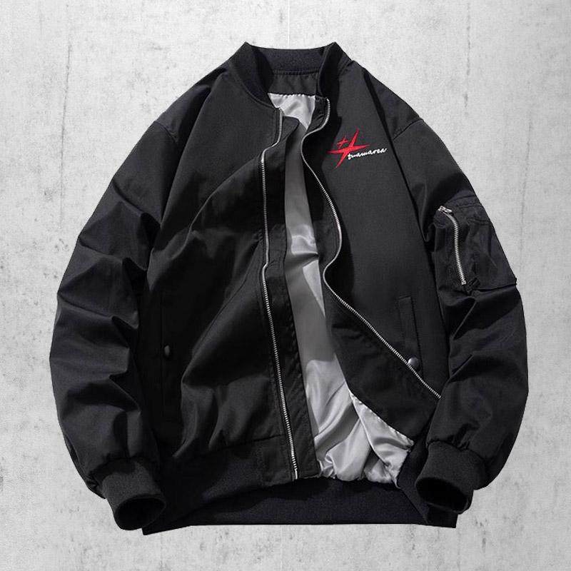 香港正品潮牌红色字母飞行棒球服休闲男女款加厚棉衣棉服夹克外套