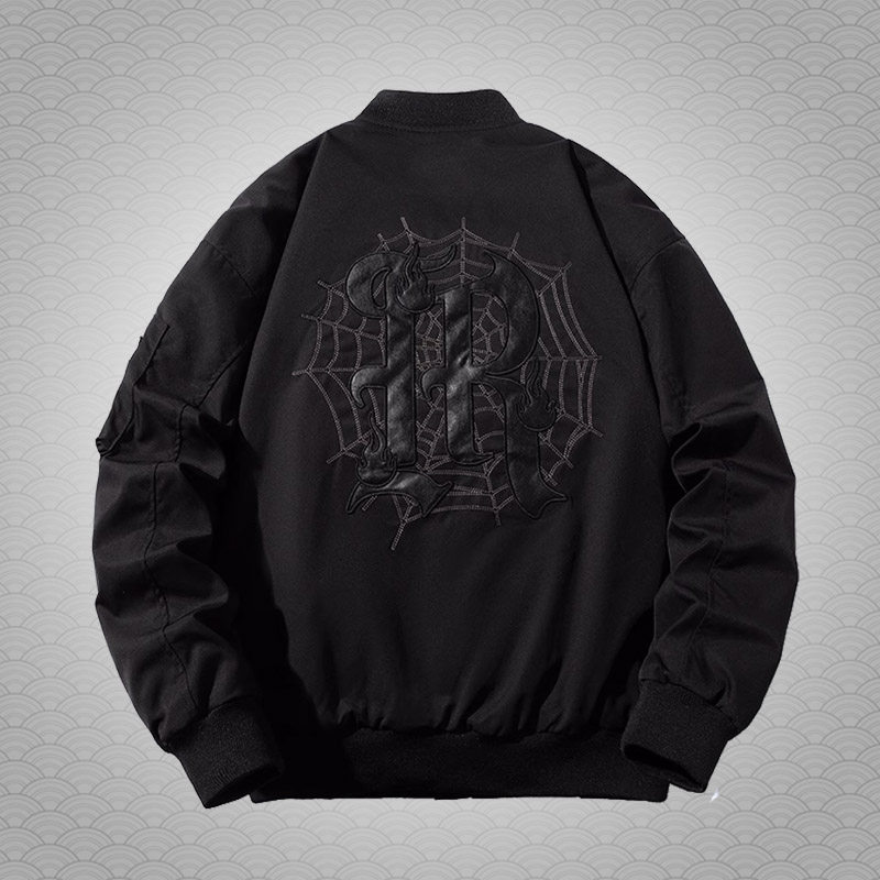 MA1刺绣蜘蛛飞行棒球服男