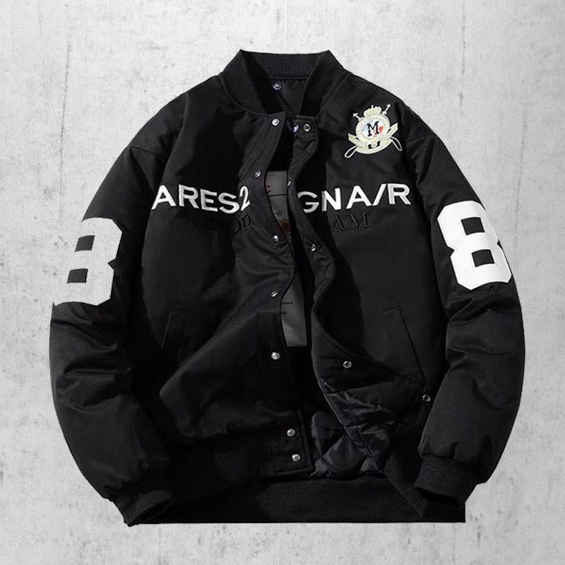 欧美潮牌字母刺绣飞行棒球服夹克