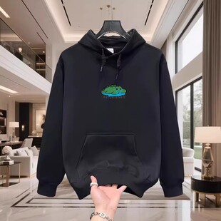 香港正品潮牌秋冬卡通鳄鱼的眼泪上衣男女款纯棉宽松加绒连帽卫衣