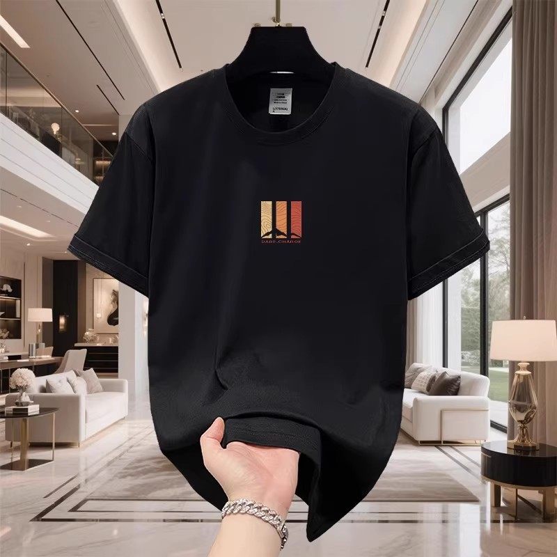 香港正品潮牌夏季彩色条纹痞帅半袖男女纯棉重磅宽松圆领短袖T恤