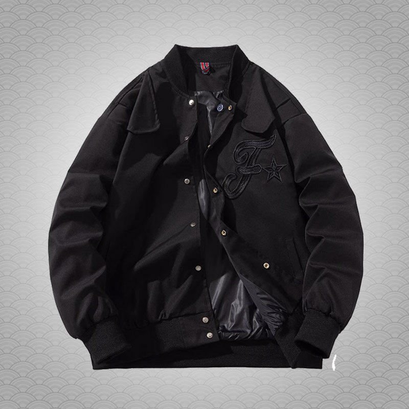 香港正品潮牌春秋复古刺绣字母飞行棒球服男休闲薄款棉衣夹克外套