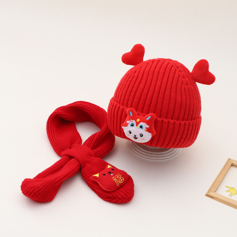 婴儿帽子秋冬季毛线帽可爱超