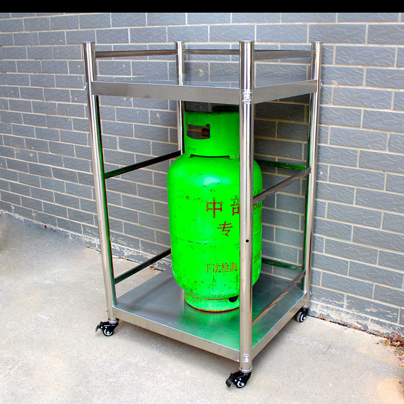 不锈钢厨房置物架二层100高护栏