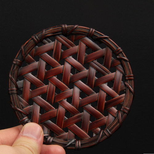 隔热垫养竹木藤编壶承紫砂茶道