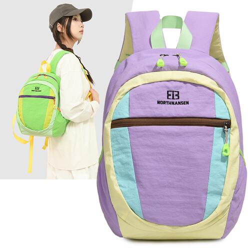 户外轻便休闲健身运动登山包撞色旅行小型双肩包女大学生通勤背包