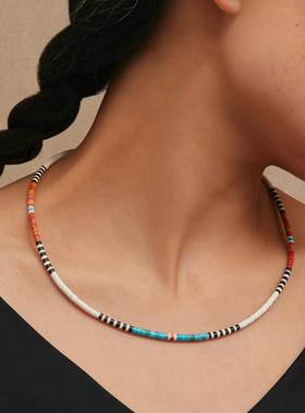 ACCSEE绿松石男女项链手工小众设计感高级轻奢锁骨链颈链配饰