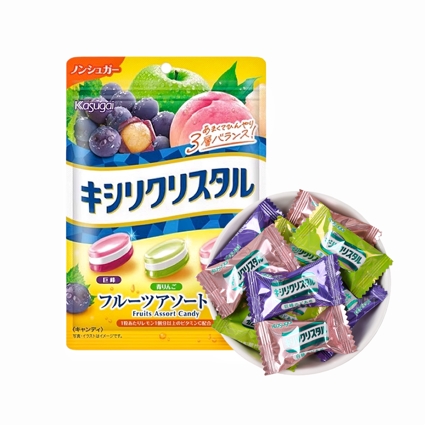 日本进口春日井薄荷水果糖牛奶糖混合水果味硬糖袋装零食糖果